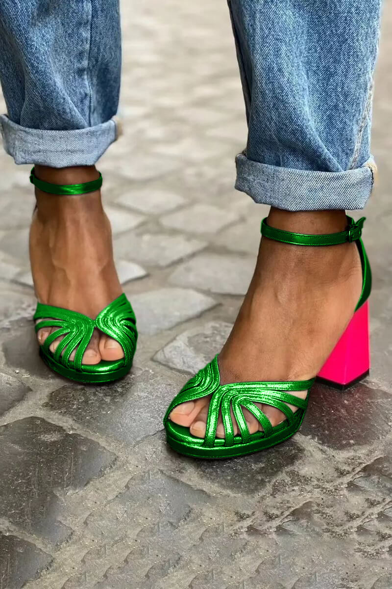 Tijana — Divkrāsu sandales ar saitēm