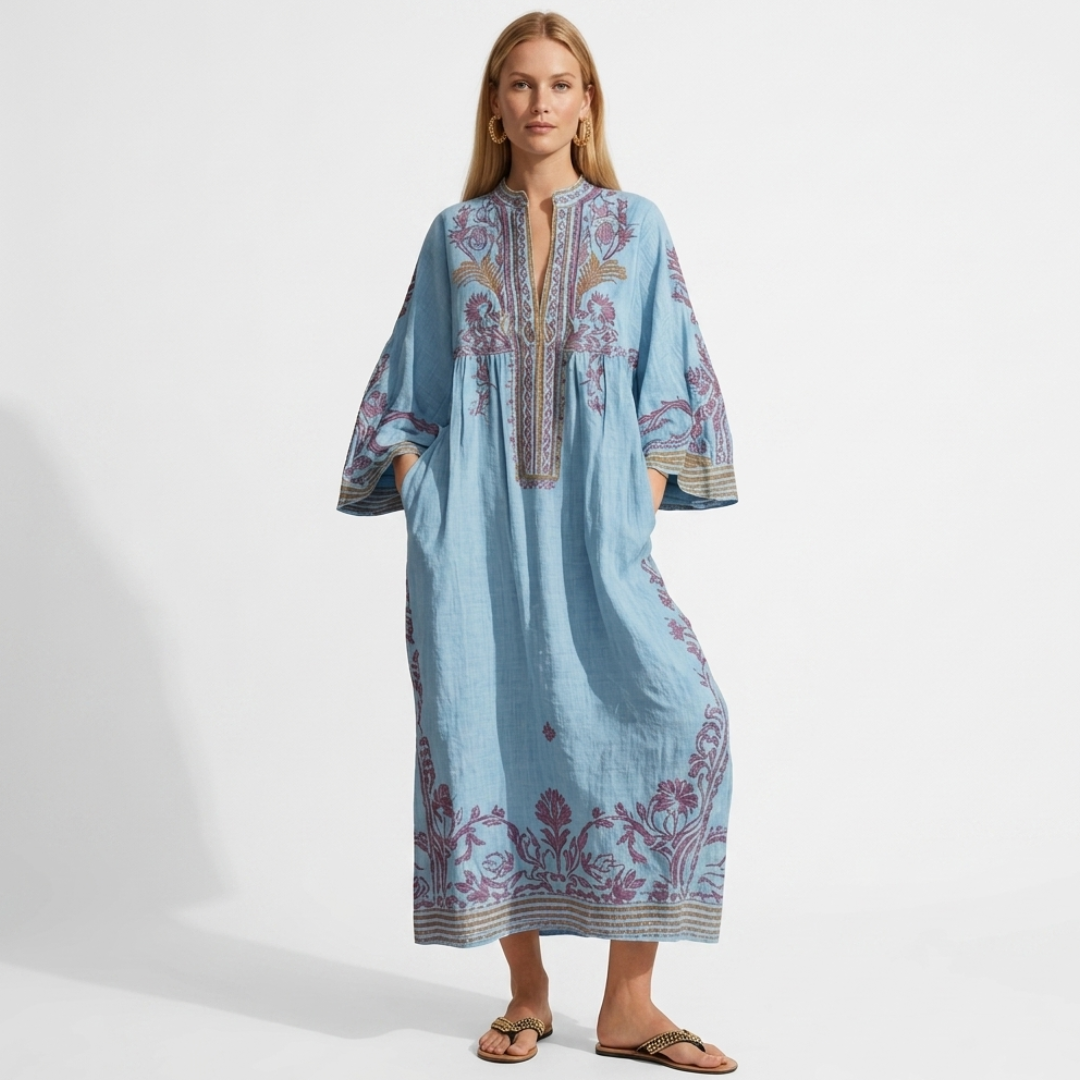 Radojka - boho stila kleita ar izšuvumu