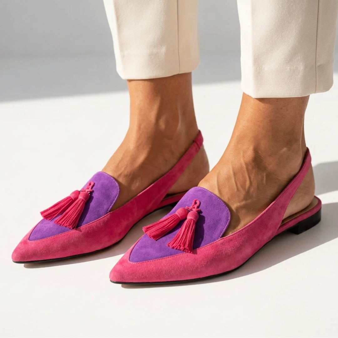 Svetlana - Smailas formas plakanas slingback kurpes