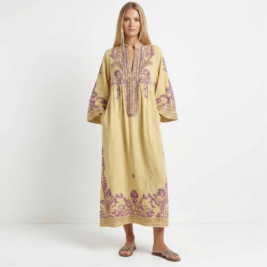 Radojka - boho stila kleita ar izšuvumu