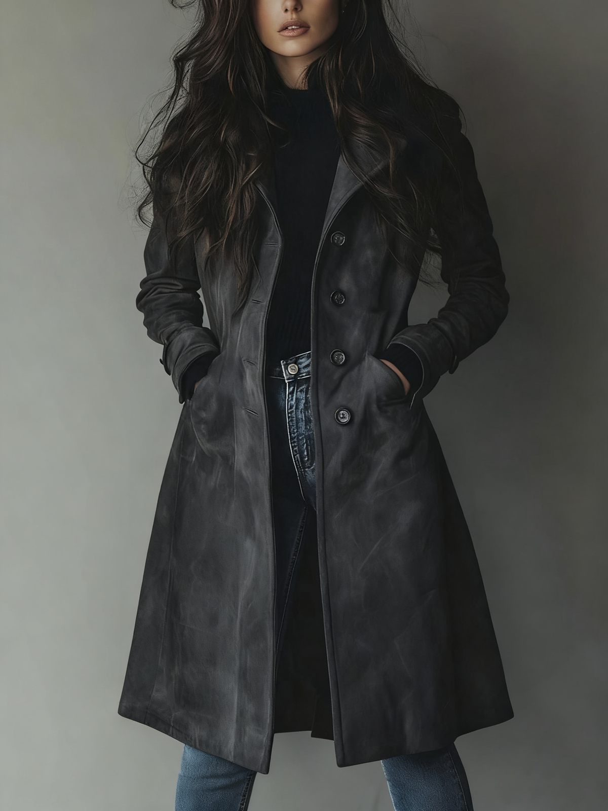 Milena - Zamšādas mētelis