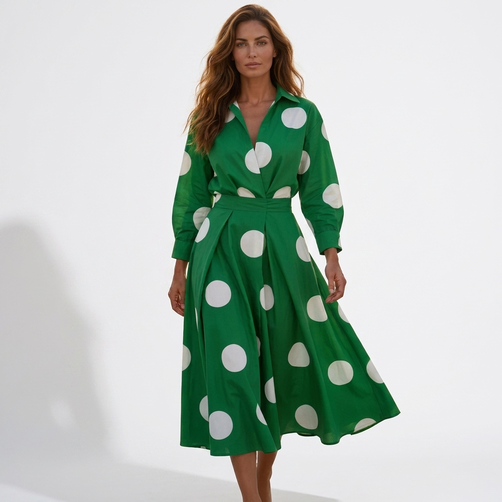 Divna - Eleganta kokvilnas kleita ar apkakli